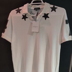 Givenchy Star Cuban Fit White Polo Shirt